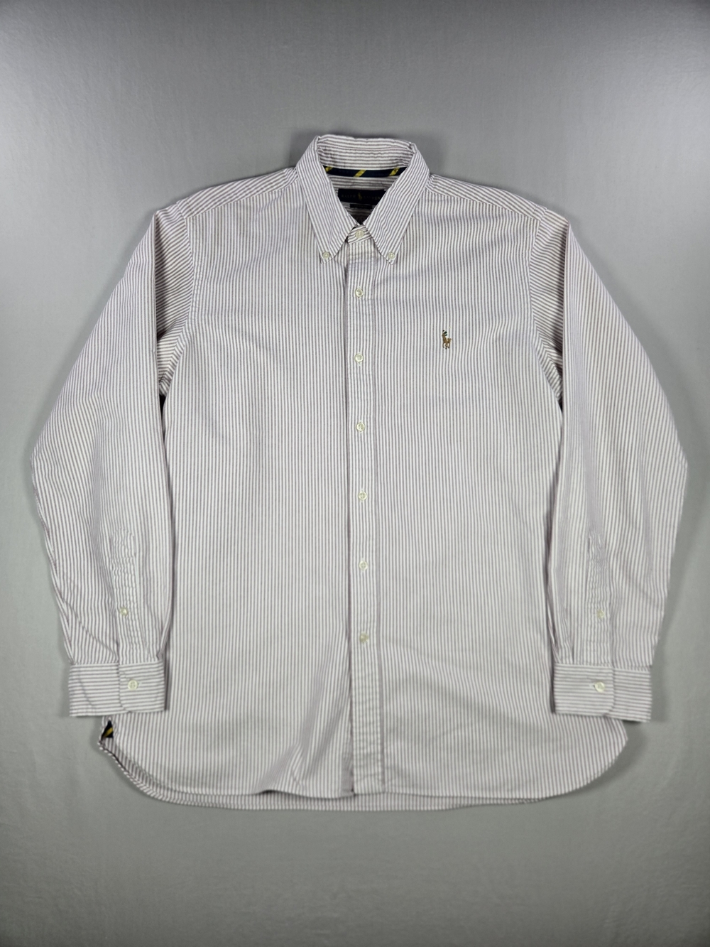 Polo Ralph Lauren Striped Oxford Shirt Size Large Multi-Color Pony